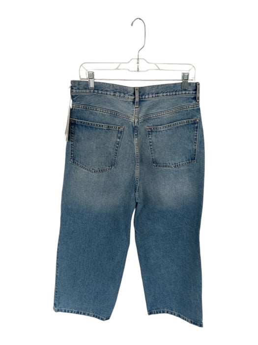 COS Size 28 Med Dark Wash Cotton High Waist Button Fly Wide Leg Jeans Med Dark Wash / 28