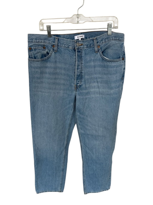 RE/DONE Size 29 Med Light Wash Cotton High Waist Button Fly Wide Leg Jeans Med Light Wash / 29