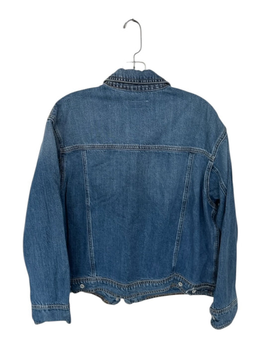 Rag & Bone Size L Med Dark Wash Cotton Long Sleeve Buttons Denim Jacket Med Dark Wash / L