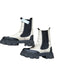 Ganni Shoe Size 40 Cream & Black Leather Stretch Lug Boots Cream & Black / 40