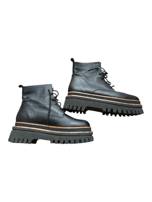 Paloma Barcelo Shoe Size 40 Black & Brown Leather Lace Up Platform Boots Black & Brown / 40