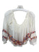 Free People Size S White & Multi Cotton Embroidered Off Shoulder Top White & Multi / S