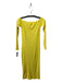 Enza Costa Size XS Yellow Viscose Blend Off Shoulder Ribbed Long Sleeve Dress Yellow / XS