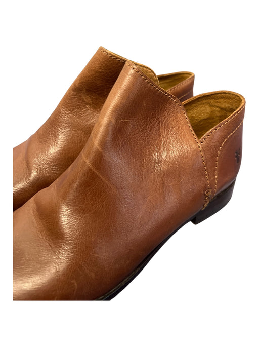 Frye Shoe Size 6 Black Leather Side Zip Round Almond Toe silver hardware Boots Black / 6