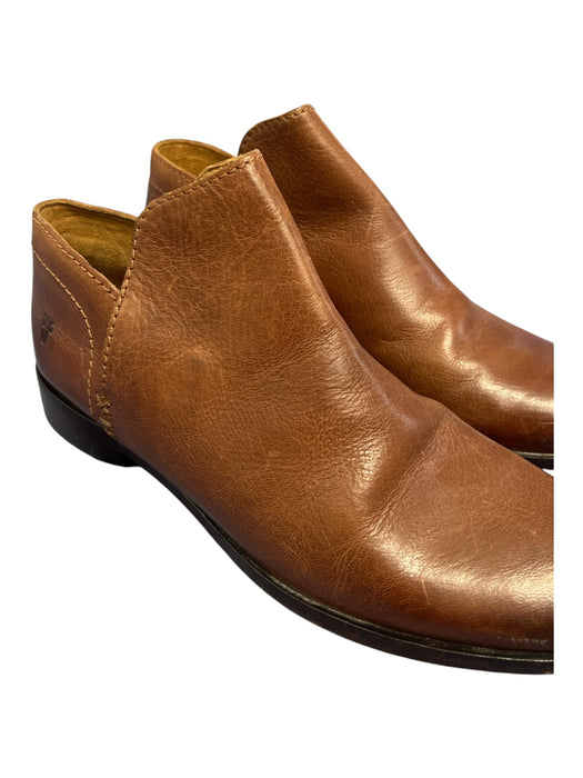 Frye Shoe Size 6 Black Leather Side Zip Round Almond Toe silver hardware Boots Black / 6