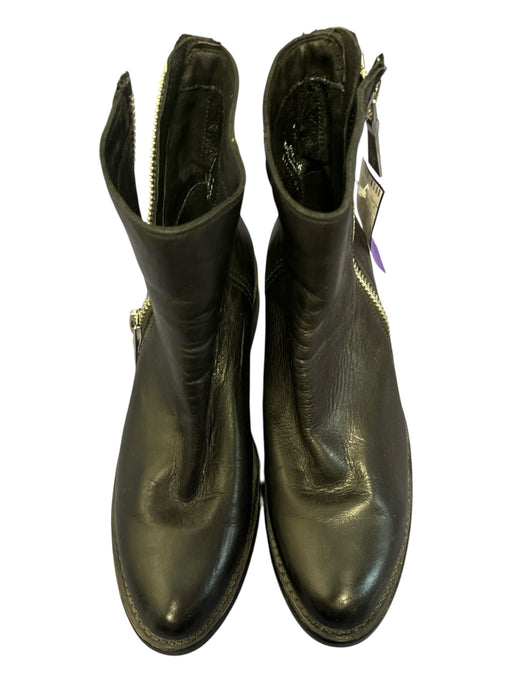 Frye Shoe Size 6 Brown Leather round toe Slip On Low Ankle Logo Boots Brown / 6