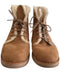 Ugg Shoe Size 7 Brown Leather Upper Suede Round Toe Lace Up Fur Lining Boots Brown / 7
