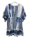 Saylor Size S Blue & White Cotton Ball Tassels Tie Dye Embroidered Dress Blue & White / S