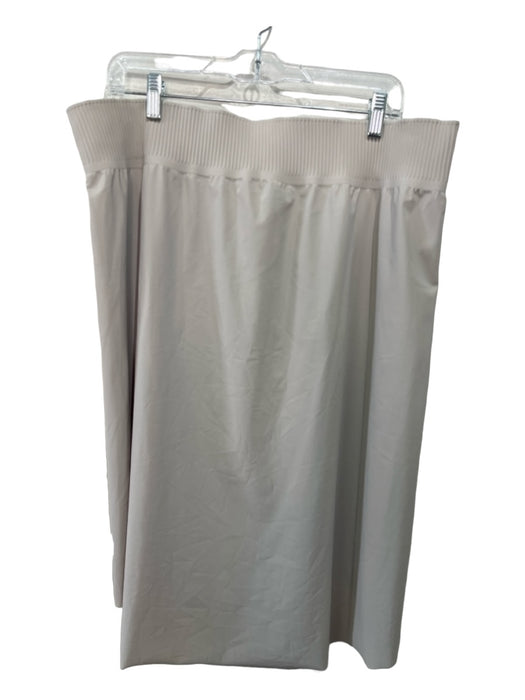 Athleta Size XL Beige Nylon Blend Elastic Waist Pockets Knee Length Skirt Beige / XL