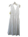 Madewell Size XL White Cotton V Neck & Back Sleeveless Window Pane Dress White / XL