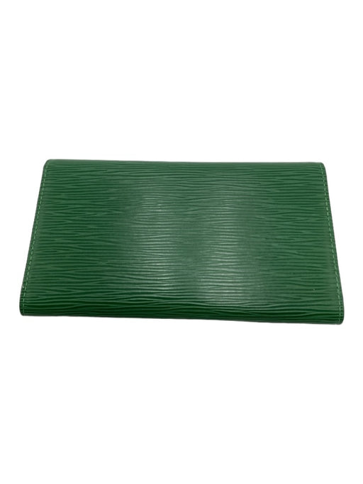Louis Vuitton Green Epi Leather Trifold Interior pocket Wallets Green