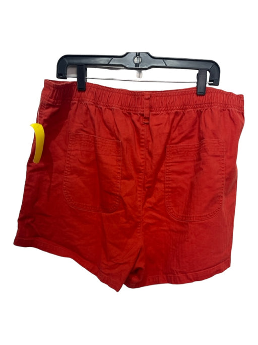 Madewell Size XL Orange Cotton Elastic Waist Pockets Button & Zip Shorts Orange / XL