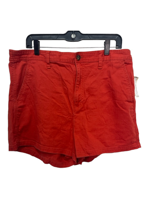 Madewell Size XL Orange Cotton Elastic Waist Pockets Button & Zip Shorts Orange / XL
