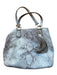 Michael Kors White & Gray Vegan Leather Snake Skin Gold Hardware Tote Purse White & Gray / Large