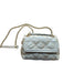 Tory Burch Champagne Leather Gold hardware Snap Closure quilt embossed Purse Champagne / Small