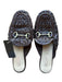Silent D Shoe Size 39 Brown Leather Woven Open Back Gold Hardware Mules Brown / 39
