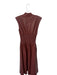 Anthropologie Size S Maroon Shell Vegan Leather Sleeveless Smocked Midi Dress Maroon / S