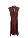 Anthropologie Size S Maroon Shell Vegan Leather Sleeveless Smocked Midi Dress Maroon / S