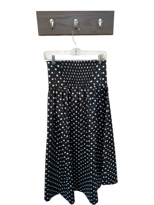 Ganni Size 34 Black & White Polyester Blend Polka Dots Drop Waist Maxi Skirt Black & White / 34