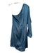 Elliatt Size M Blue Viscose Side Zip Solid Tie Detail Shimmer Dress Blue / M