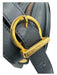 Salvatore Ferragamo Black & Silver Leather Shoulder Bag Pebble Logo Bag Black & Silver