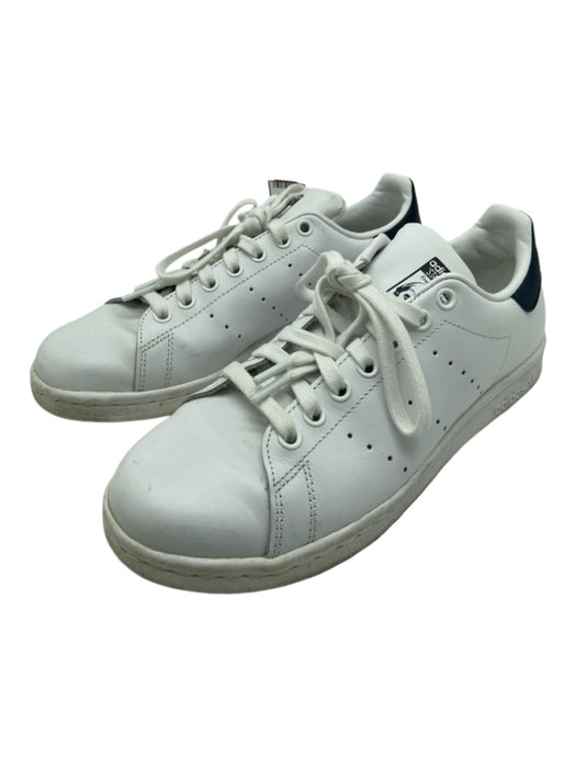 Adidas Stan Smith Shoe Size 7.5 White & Blue Leather Low Top lace up Sneakers White & Blue / 7.5