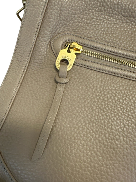 Bally Beige Leather Flap Top Adjustable Strap Messenger Crossbody Bag Beige