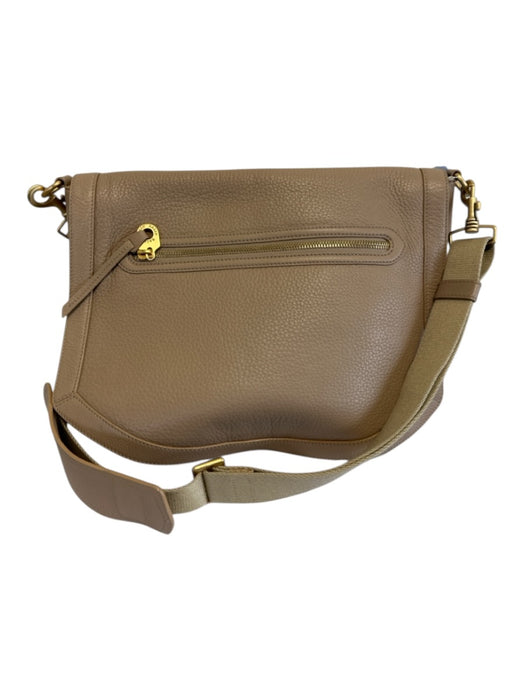 Bally Beige Leather Flap Top Adjustable Strap Messenger Crossbody Bag Beige