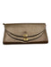 Chloe Bronze Gold Metallic Leather Snap Button Multi Layered Flap Wallets Bronze Gold Metallic