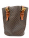 Celine Brown Coated Canvas Leather trim Open Top Bucket Shoulder Bag Brown