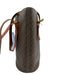 Celine Brown Coated Canvas Leather trim Open Top Bucket Shoulder Bag Brown