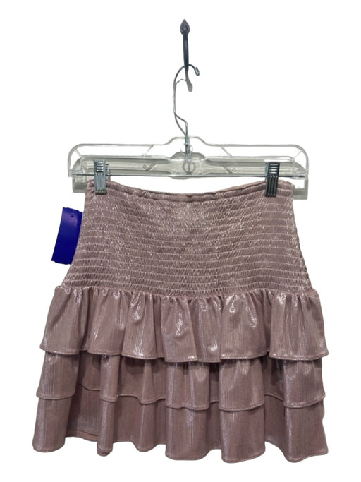 Amanda Uprichard Size M Blush Pink & Silver Polyester & Spandex Mini Skirt Blush Pink & Silver / M