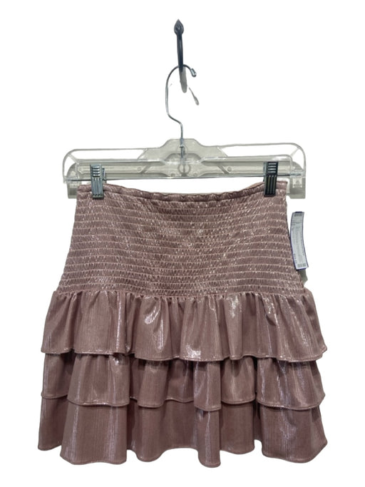 Amanda Uprichard Size M Blush Pink & Silver Polyester & Spandex Mini Skirt Blush Pink & Silver / M