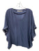 Marie Oliver Size S Navy Round Neck 1/2 Sleeve Fringe hem Top Navy / S