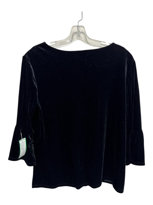 Jude Connally Size L Black Polyester Velvet Bell Sleeve Top Black / L