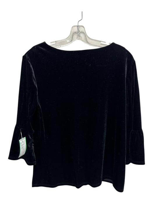 Jude Connally Size L Black Polyester Velvet Bell Sleeve Top Black / L