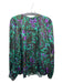 Velvet by Graham & Spencer Size L Brown, Green, Purple Viscose Long Sleeve Top Brown, Green, Purple / L