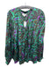 Velvet by Graham & Spencer Size L Brown, Green, Purple Viscose Long Sleeve Top Brown, Green, Purple / L