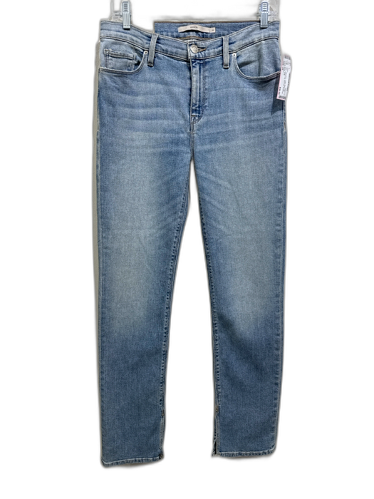 Hudson Size 29 Light Wash Cotton Blend Mid Rise Straight Leg Split Hem Jeans Light Wash / 29
