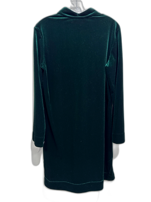 Jude Connally Size Large Dark Green Polyester Blend Velvet Stand Collar Dress Dark Green / Large
