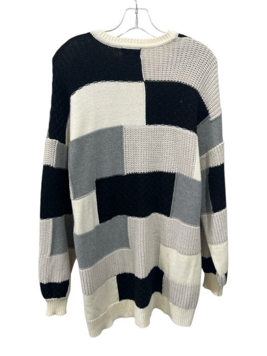 Show Me Your Mumu Size XS Cream, Black & Gray Cotton & Acrylic Knit Sweater Cream, Black & Gray / XS