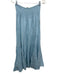 100% Lino Size Est S Light Blue Linen Button Up Short Puff Sleeve Maxi Skirt Set Light Blue / Est S