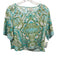 Elizabeth James the Label Size L Cream, Green & Blue Print Polyester Ikat Top Cream, Green & Blue Print / L