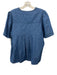 THML Size S Medium dark wash Cotton Chambray Short Sleeve V Neck Top Medium dark wash / S