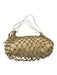 Hobo Beige & Gold Leather Diamond Pattern Net Overlay Zipper shoulder bag Bag Beige & Gold
