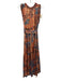 Marie Oliver Size M Orange, Blue, White Silk Blend Sleeveless Floral Dress Orange, Blue, White / M