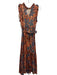 Marie Oliver Size M Orange, Blue, White Silk Blend Sleeveless Floral Dress Orange, Blue, White / M