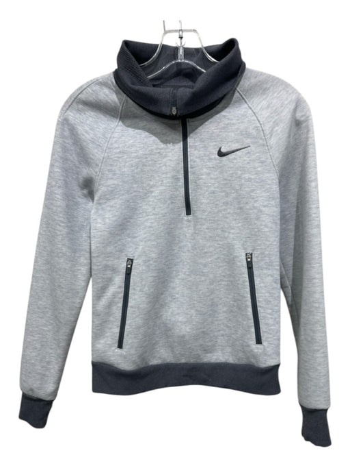 Nike Size XS Grey Polyester Blend Half Zip Mock Neck Ribbed Detail Jacket Grey / XS