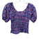 Banjanan Size XS Purple, Blue & Multi Cotton Printed Off Shoulder Top Purple, Blue & Multi / XS