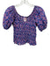 Banjanan Size XS Purple, Blue & Multi Cotton Printed Off Shoulder Top Purple, Blue & Multi / XS